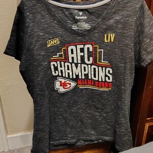 Fanatics Black AFC Champions Tee with Red and Yellow Accents